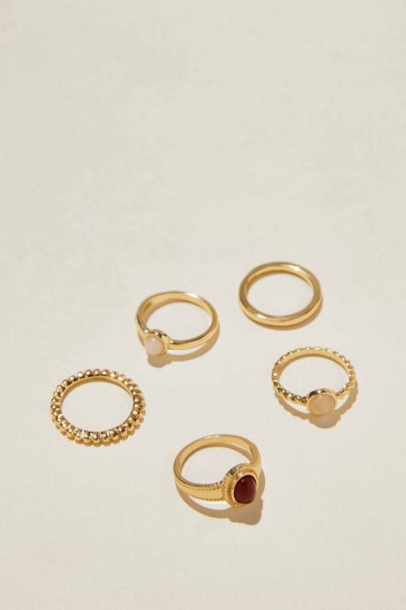 Joyería Cotton On Multipack Rings Mujer Doradas | DGhVwhmCqbo