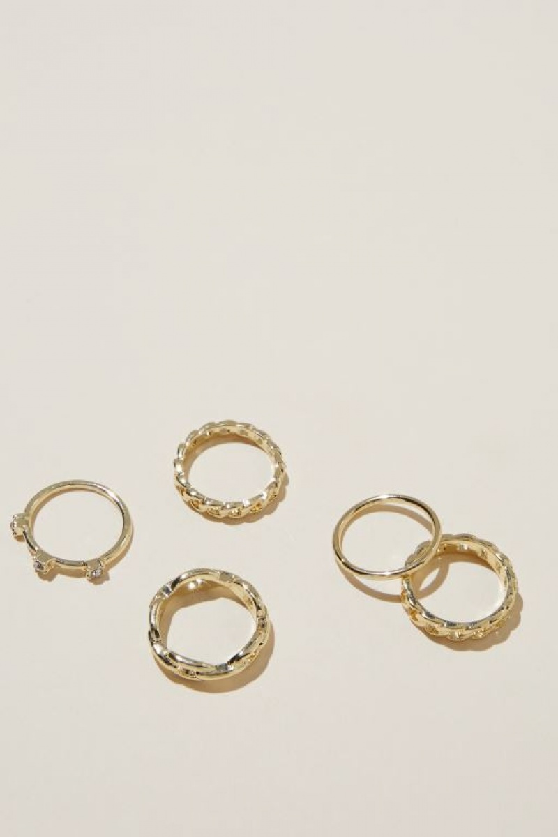 Joyería Cotton On Multipack Rings Mujer Doradas | iwjEqX02hRO