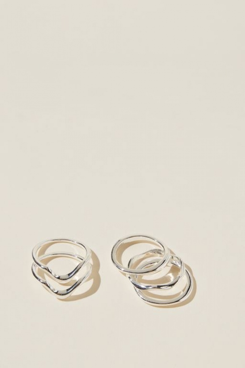 Joyería Cotton On Multipack Rings Mujer Plateadas | sAbJbpWrgQU