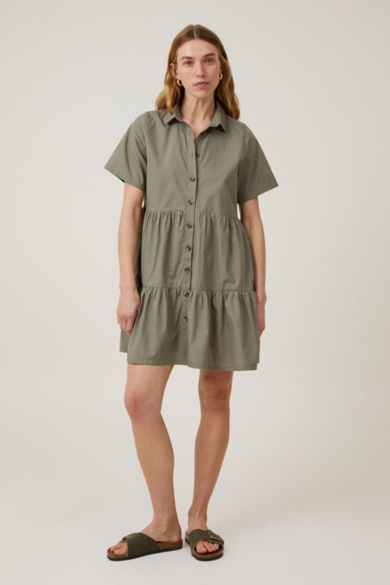 Mini Vestido Cotton On Noah Mini Shirt Vestido Mujer Kaki | GSPJ3cjTV3G