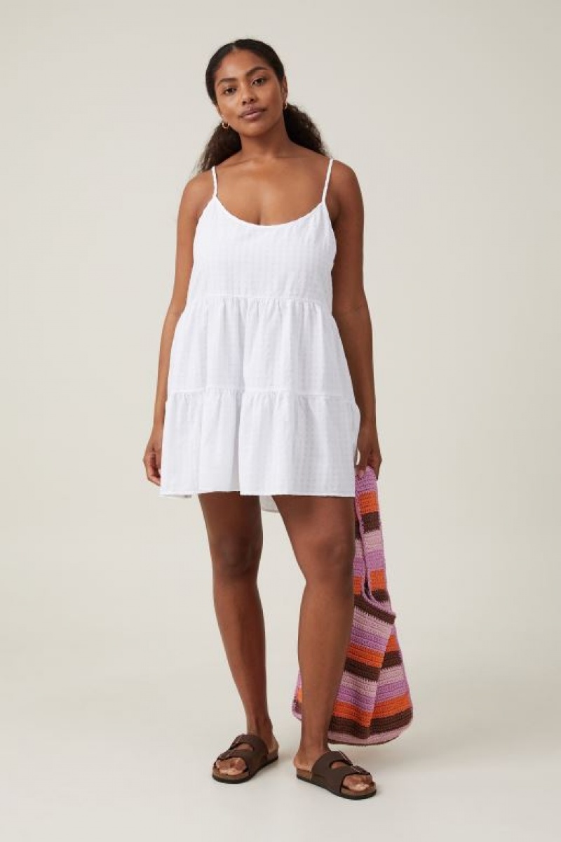 Mini Vestido Cotton On Summer Tiered Mujer Blancas | LilwVPRQ9R8