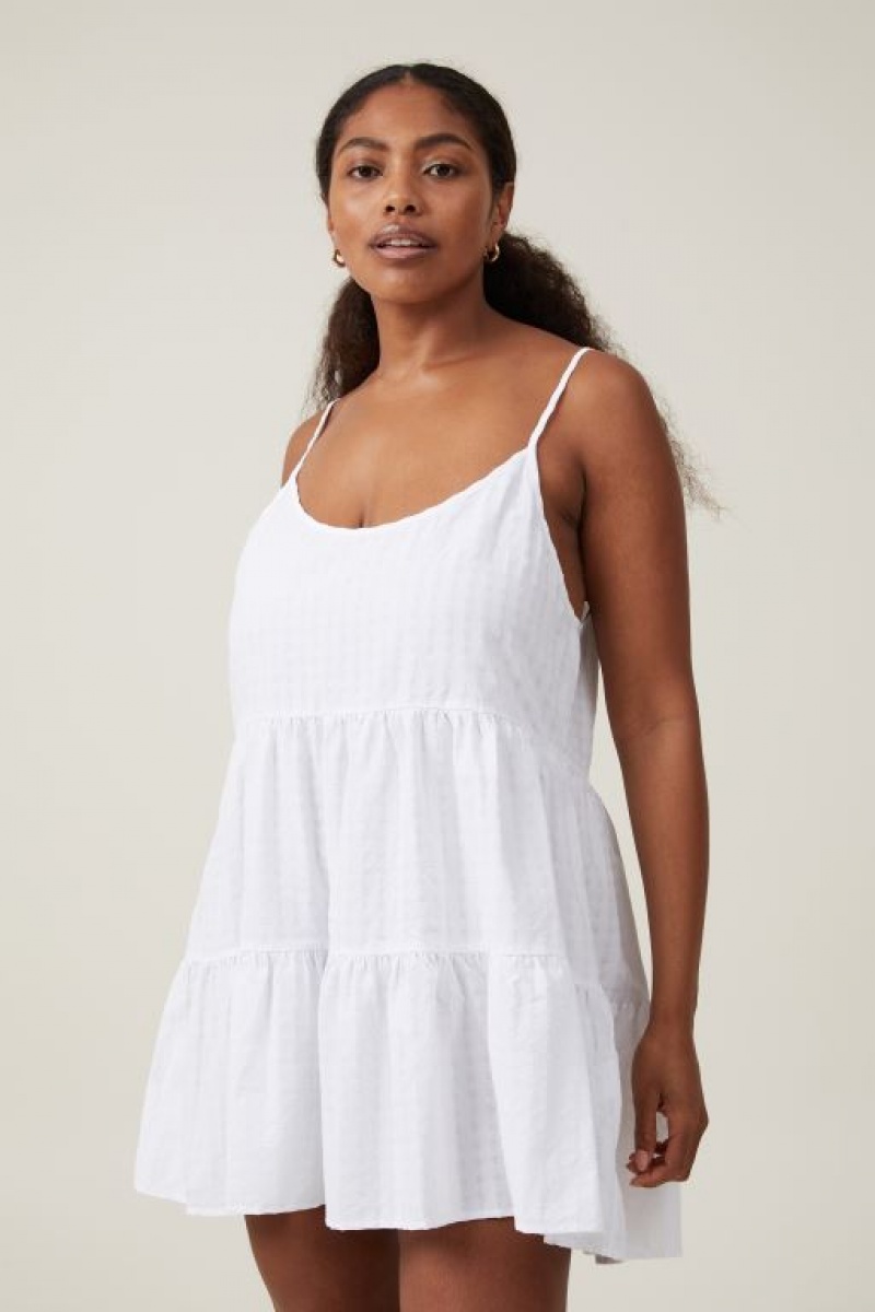 Mini Vestido Cotton On Summer Tiered Mujer Blancas | LilwVPRQ9R8