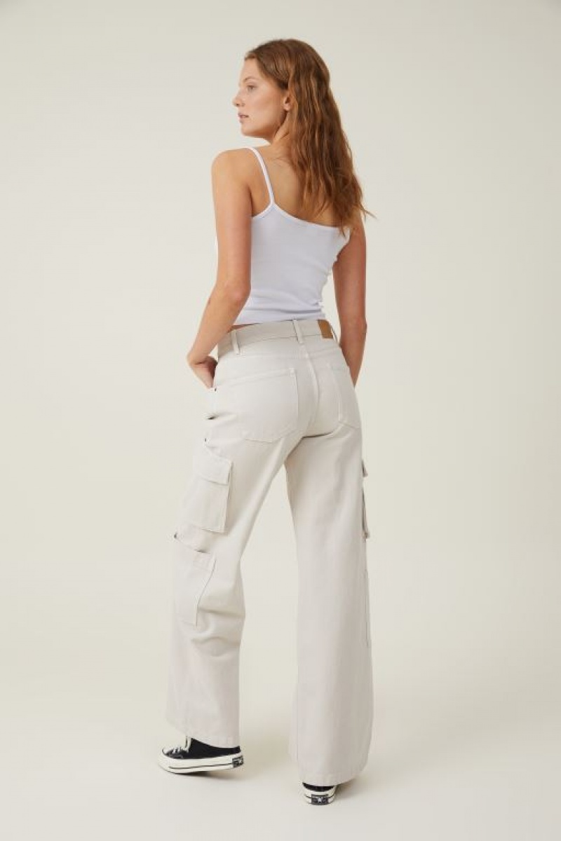 Pantalon Cotton On Cargo Anchos Leg Jean Mujer Gris Marrones | u5HRDAXfCvL