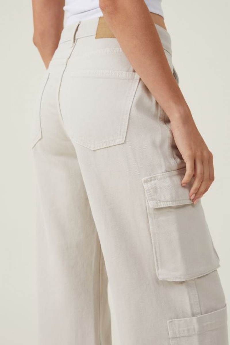 Pantalon Cotton On Cargo Anchos Leg Jean Mujer Gris Marrones | u5HRDAXfCvL