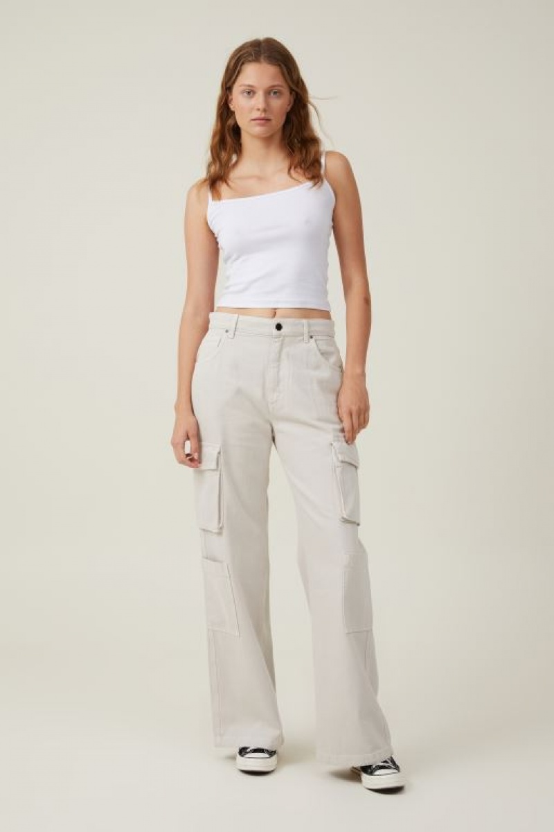 Pantalon Cotton On Cargo Anchos Leg Jean Mujer Gris Marrones | u5HRDAXfCvL