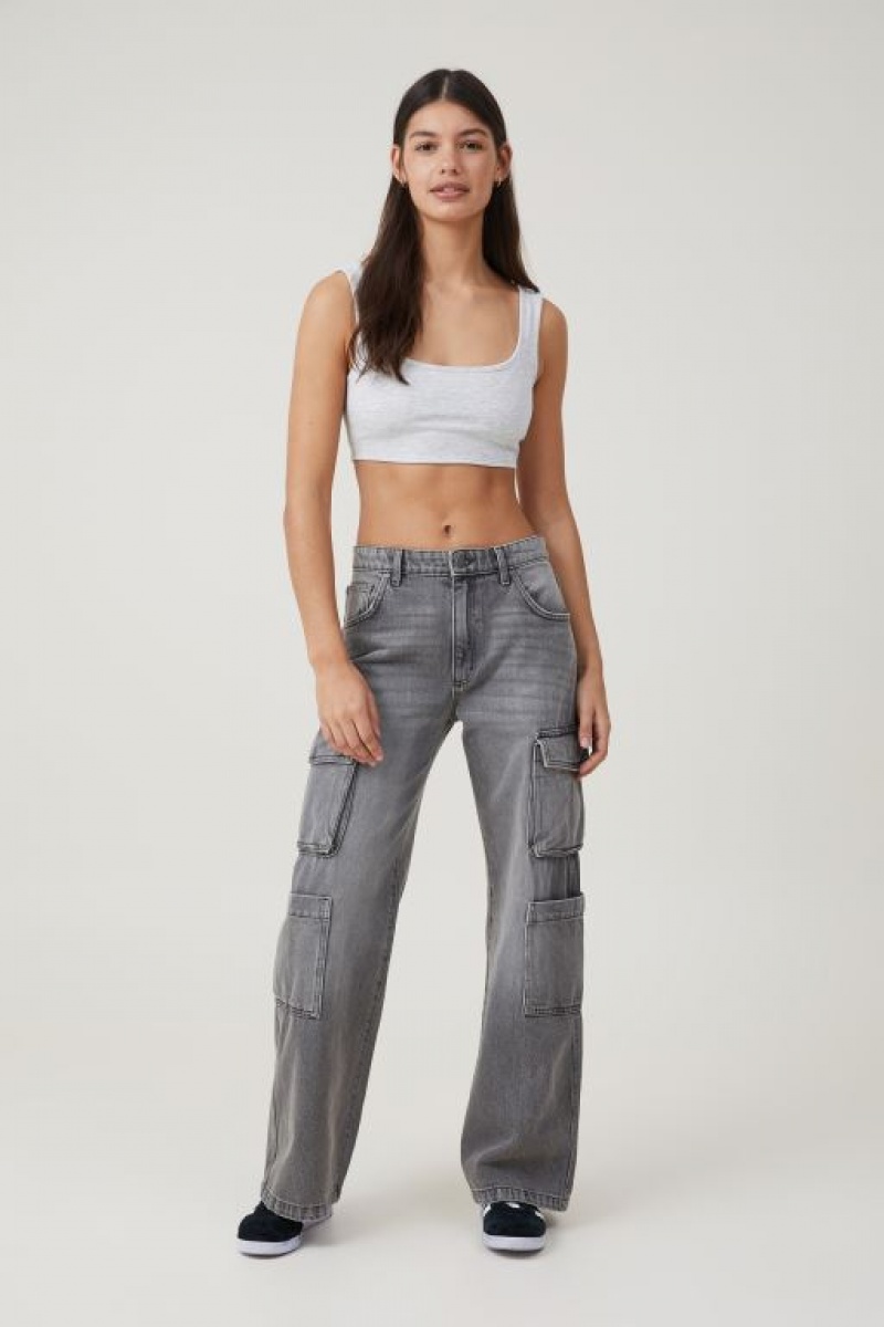 Pantalon Cotton On Cargo Anchos Leg Jean Mujer Gris | coAHfpPLVjG