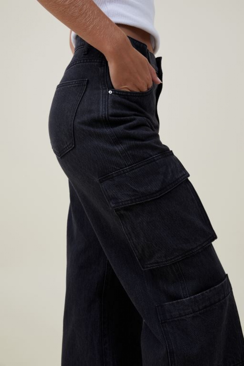 Pantalon Cotton On Cargo Anchos Leg Jean Mujer Gris Oscuro Negras | wPAqahB5UC7