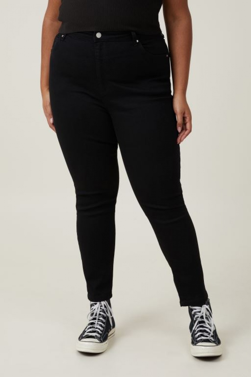 Pantalon Cotton On Curvy High Stretch Flaco Jean Mujer Negras | pIRbGrReQuN