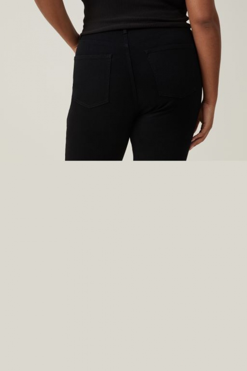 Pantalon Cotton On Curvy High Stretch Flaco Jean Mujer Negras | pIRbGrReQuN