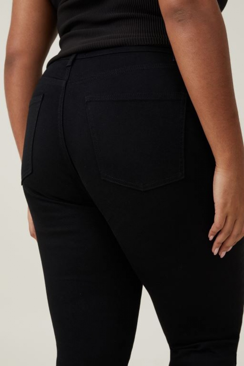 Pantalon Cotton On Curvy High Stretch Flaco Jean Mujer Negras | pIRbGrReQuN