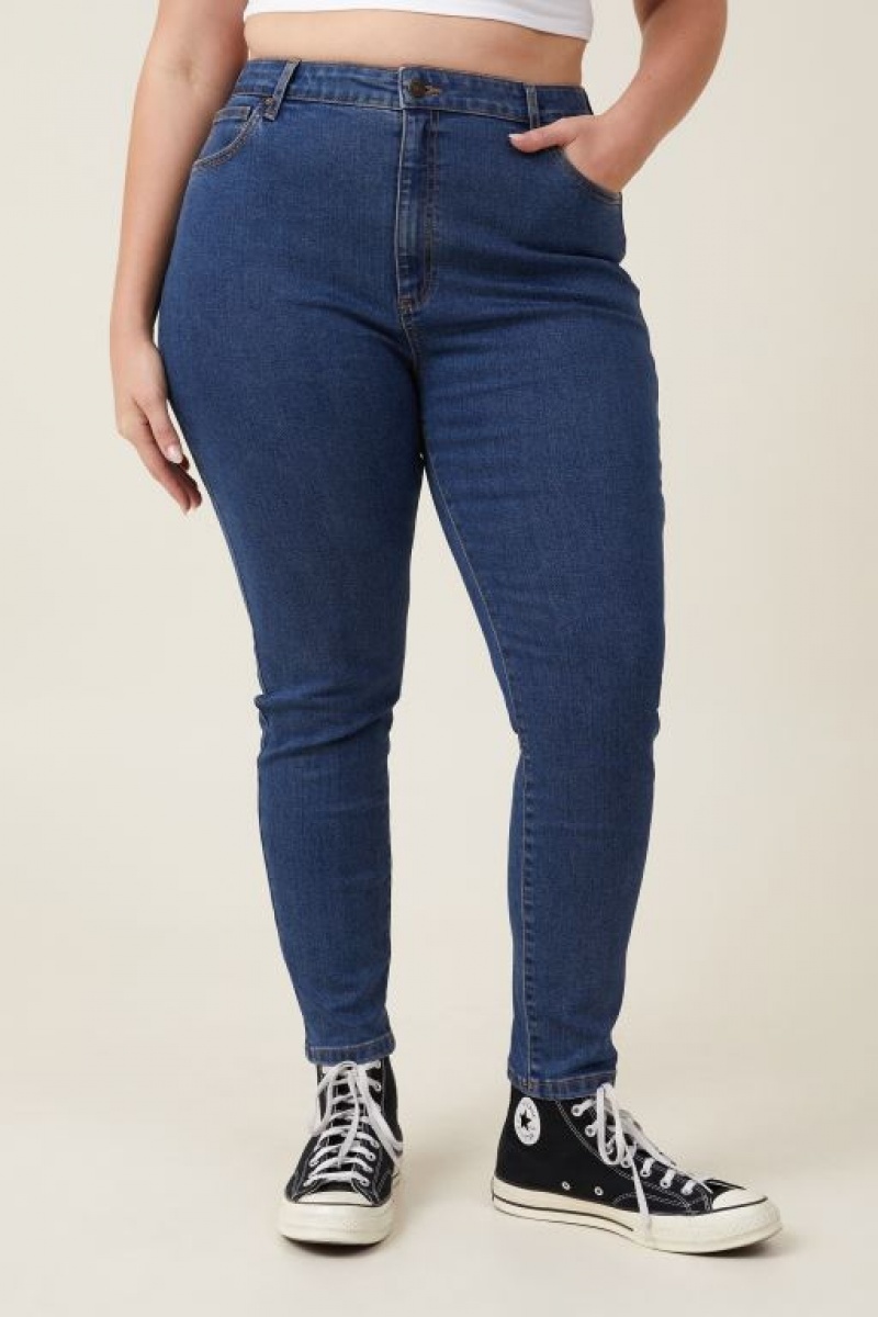 Pantalon Cotton On Curvy High Stretch Flaco Jean Mujer Azules | GMGdauOpmhM