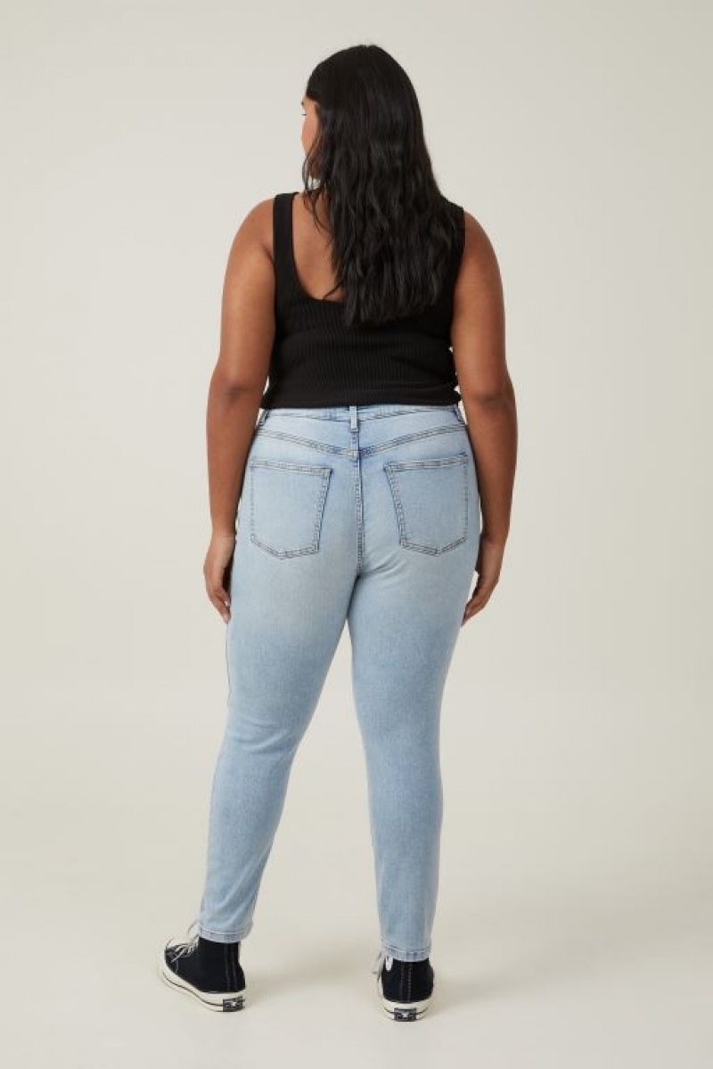 Pantalon Cotton On Curvy High Stretch Flaco Jean Mujer Azules | oihSDsBFBY0