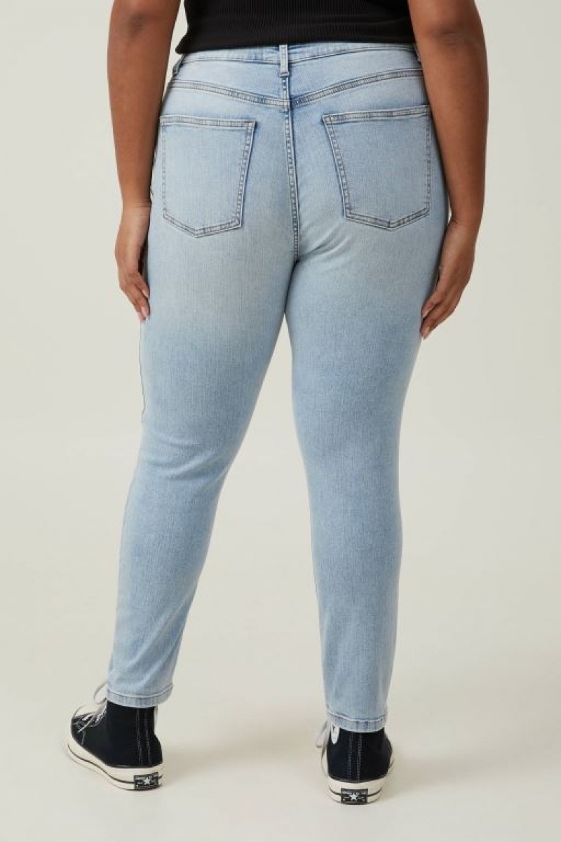 Pantalon Cotton On Curvy High Stretch Flaco Jean Mujer Azules | oihSDsBFBY0