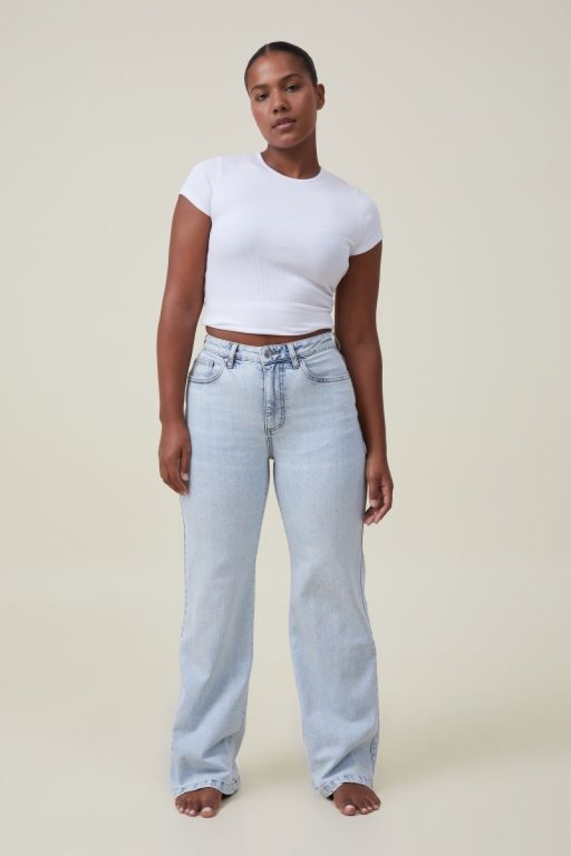 Pantalon Cotton On Curvy Stretch Anchos Jean Mujer Azules | OqPjfOW15vc