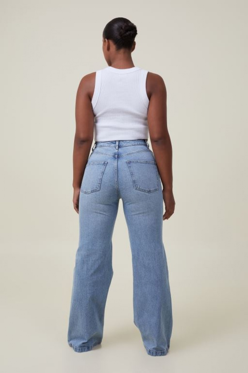 Pantalon Cotton On Curvy Stretch Anchos Jean Mujer Azules | Jhf9Q2YbwJ9