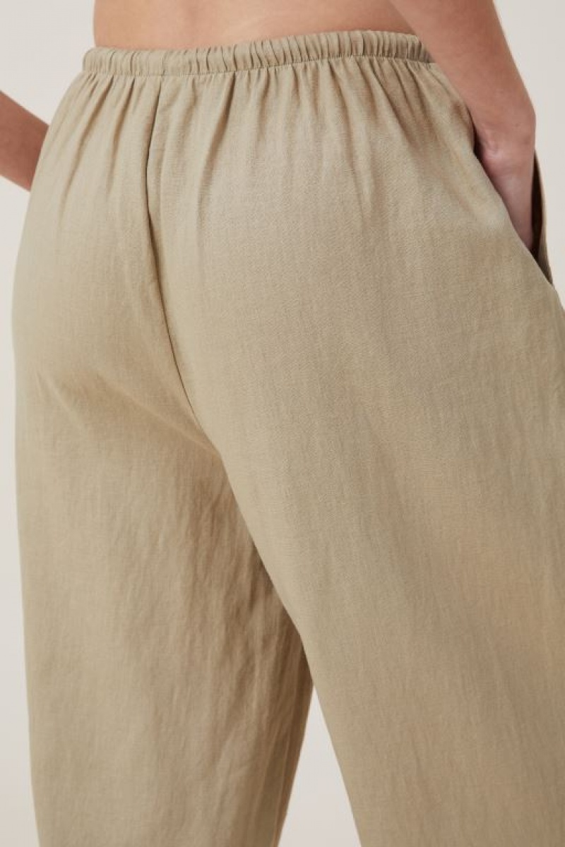 Pantalon Cotton On Haven Anchos Leg Mujer Verde Oliva | 9NYZHEpk6g9