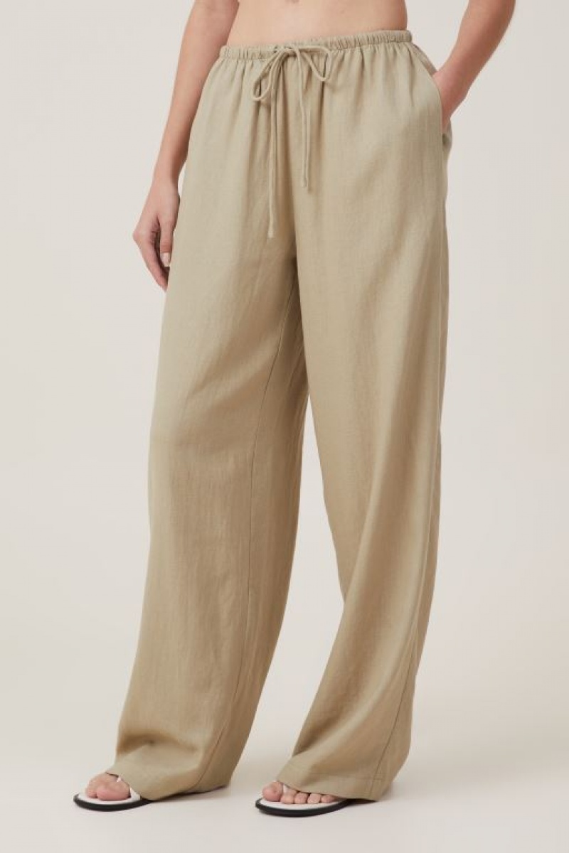 Pantalon Cotton On Haven Anchos Leg Mujer Verde Oliva | 9NYZHEpk6g9