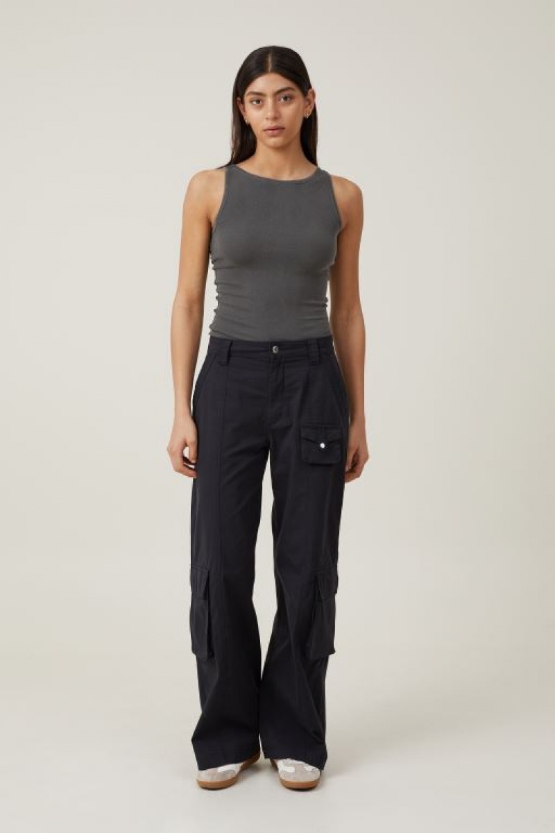 Pantalon Cotton On Hayden Cargo Mujer Negras | eL16o0Smm4r