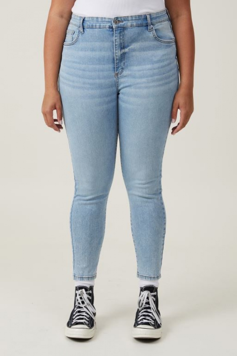 Pantalon Cotton On High Rise Flaco Jean Mujer Azules | 07aZZWfpAxP