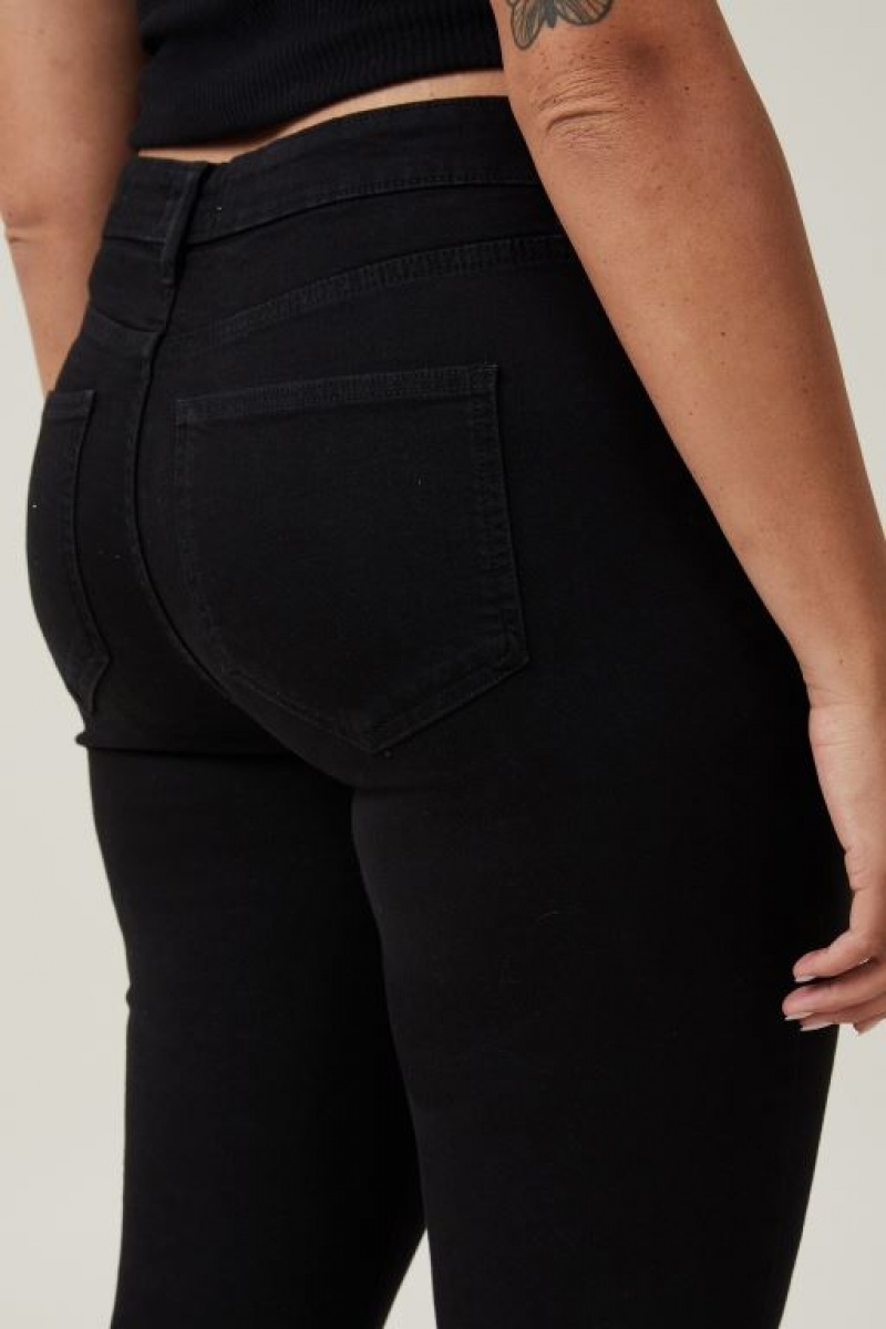 Pantalon Cotton On High Rise Flaco Jean Mujer Negras | EFI69GlClph