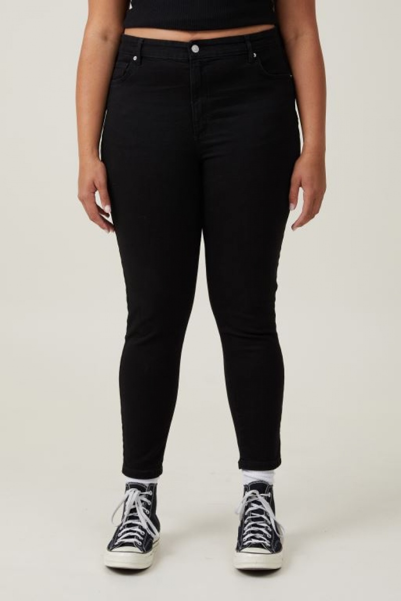 Pantalon Cotton On High Rise Flaco Jean Mujer Negras | EFI69GlClph