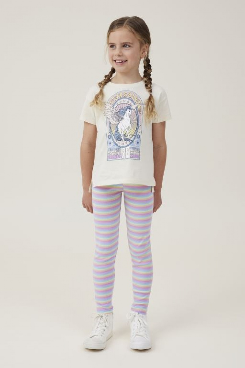 Pantalon Cotton On Huggie Tights Niña Multicolor Rayadas | Whj4AK3O0og