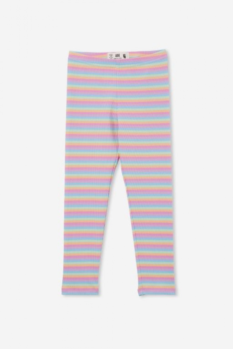 Pantalon Cotton On Huggie Tights Niña Multicolor Rayadas | Whj4AK3O0og