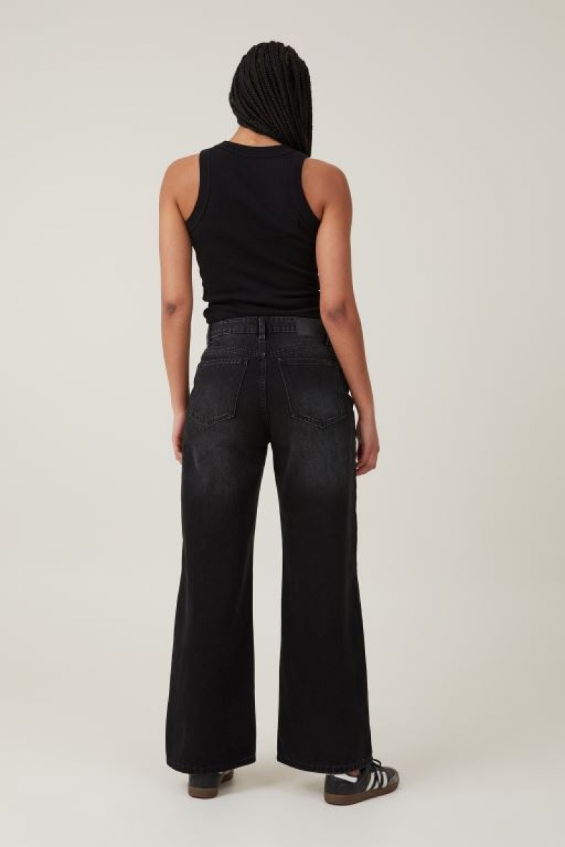 Pantalon Cotton On Relaxed Anchos Leg Jean Mujer Negras | V1BTmmtpdpg