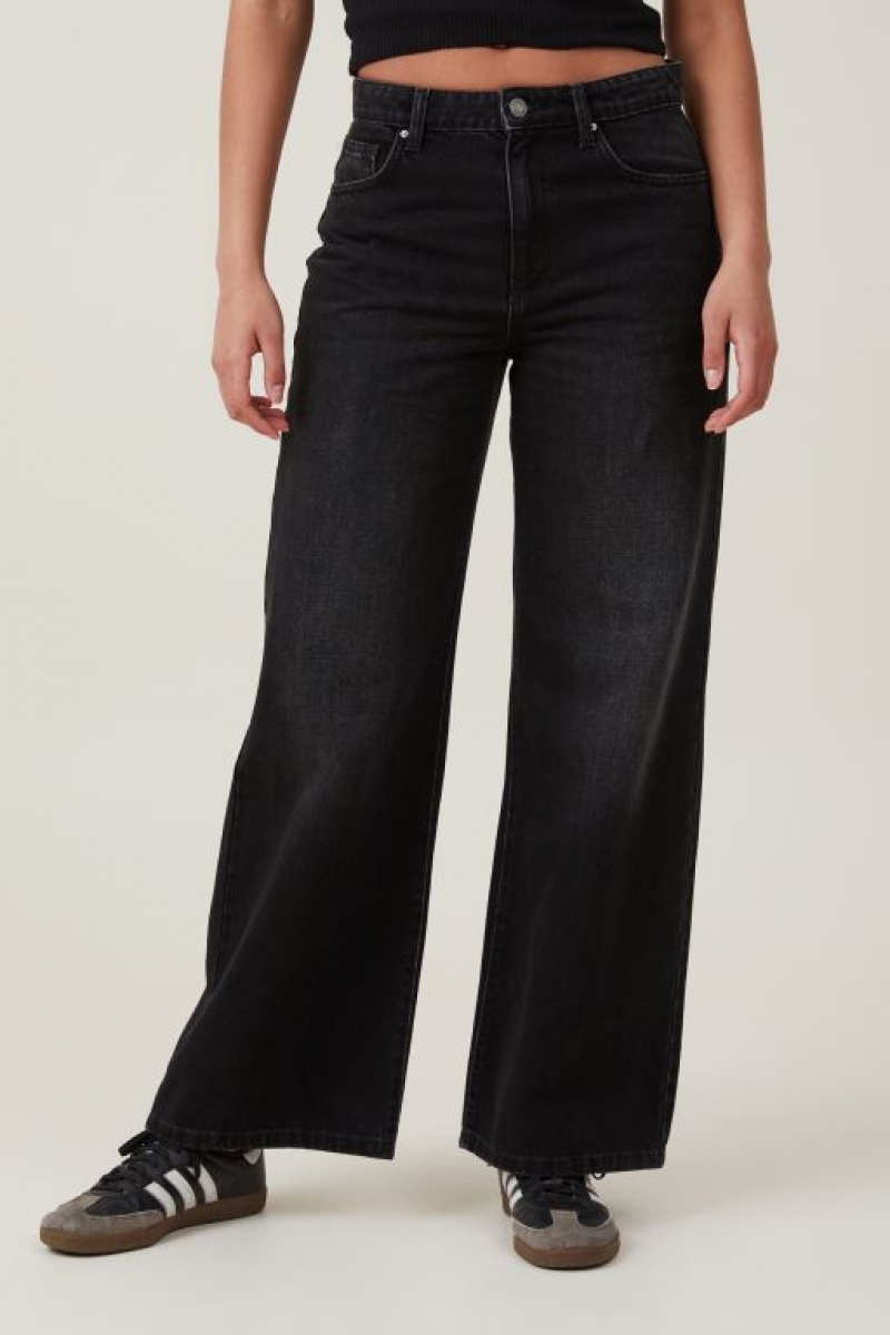 Pantalon Cotton On Relaxed Anchos Leg Jean Mujer Negras | V1BTmmtpdpg