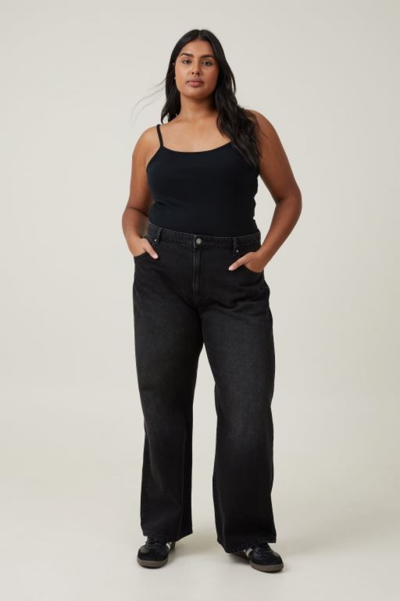 Pantalon Cotton On Relaxed Anchos Leg Jean Mujer Negras | V1BTmmtpdpg