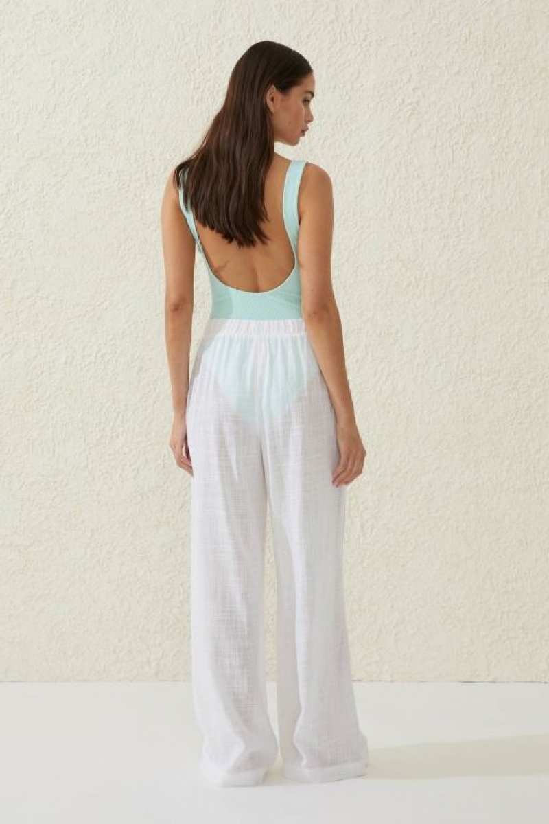 Pantalon Cotton On Relaxed Beach Mujer Blancas | buz2SGZMmGJ