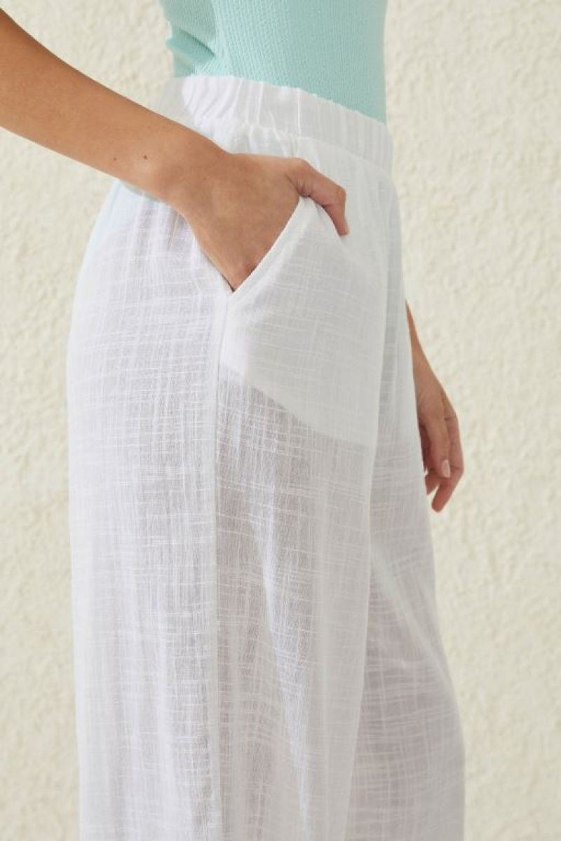 Pantalon Cotton On Relaxed Beach Mujer Blancas | buz2SGZMmGJ