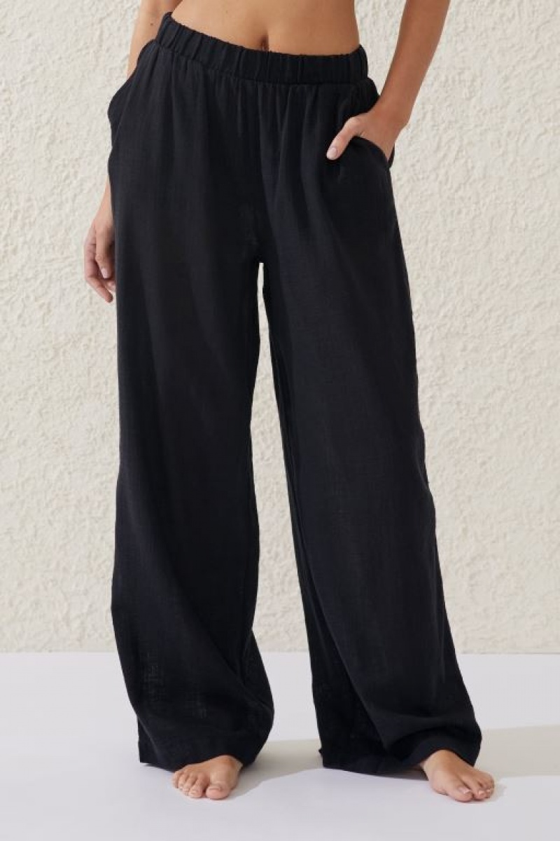 Pantalon Cotton On Relaxed Beach Mujer Negras | z9wSeWzKokp