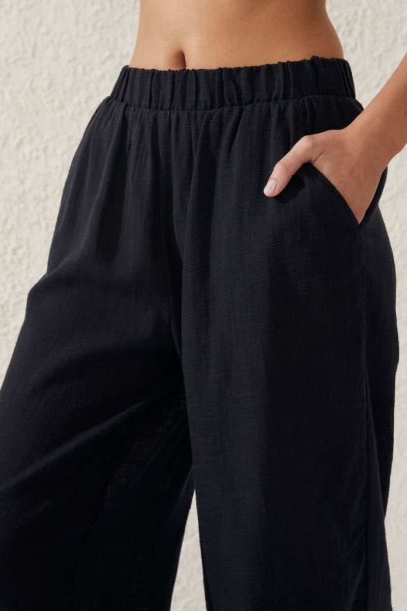 Pantalon Cotton On Relaxed Beach Mujer Negras | z9wSeWzKokp