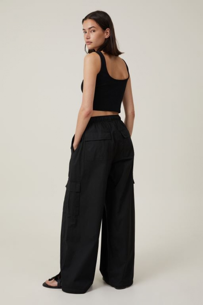 Pantalon Cotton On Summer Cargo Mujer Negras | b7jYUUAiBen