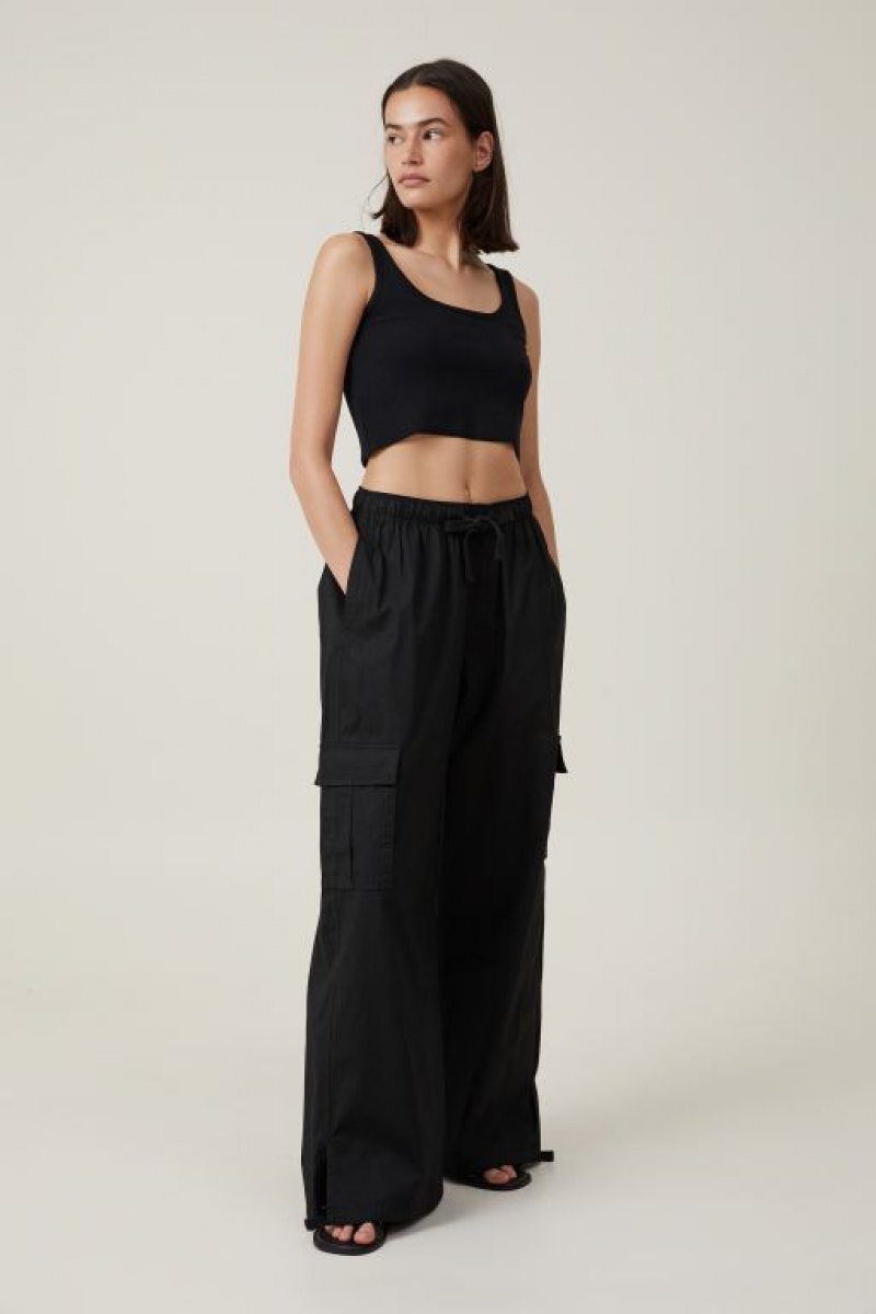 Pantalon Cotton On Summer Cargo Mujer Negras | b7jYUUAiBen