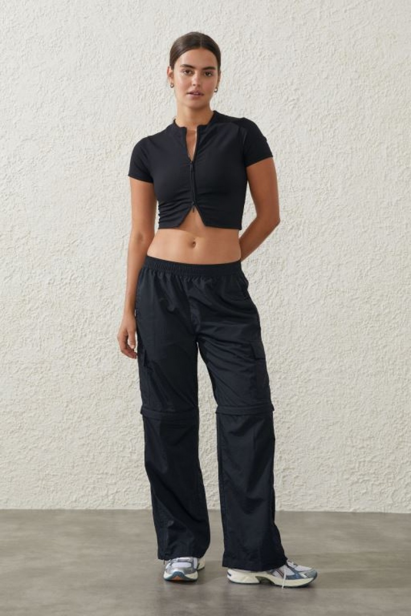 Pantalones Deportivos Cotton On Woven Zip Off Cargo Mujer Negras | dqXaoETWNy9