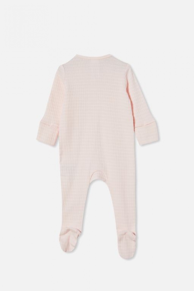 Rompers Cotton On Organic Newborn Zip Through Bebe Rosas Rayadas | 4fmS9DQdO5L