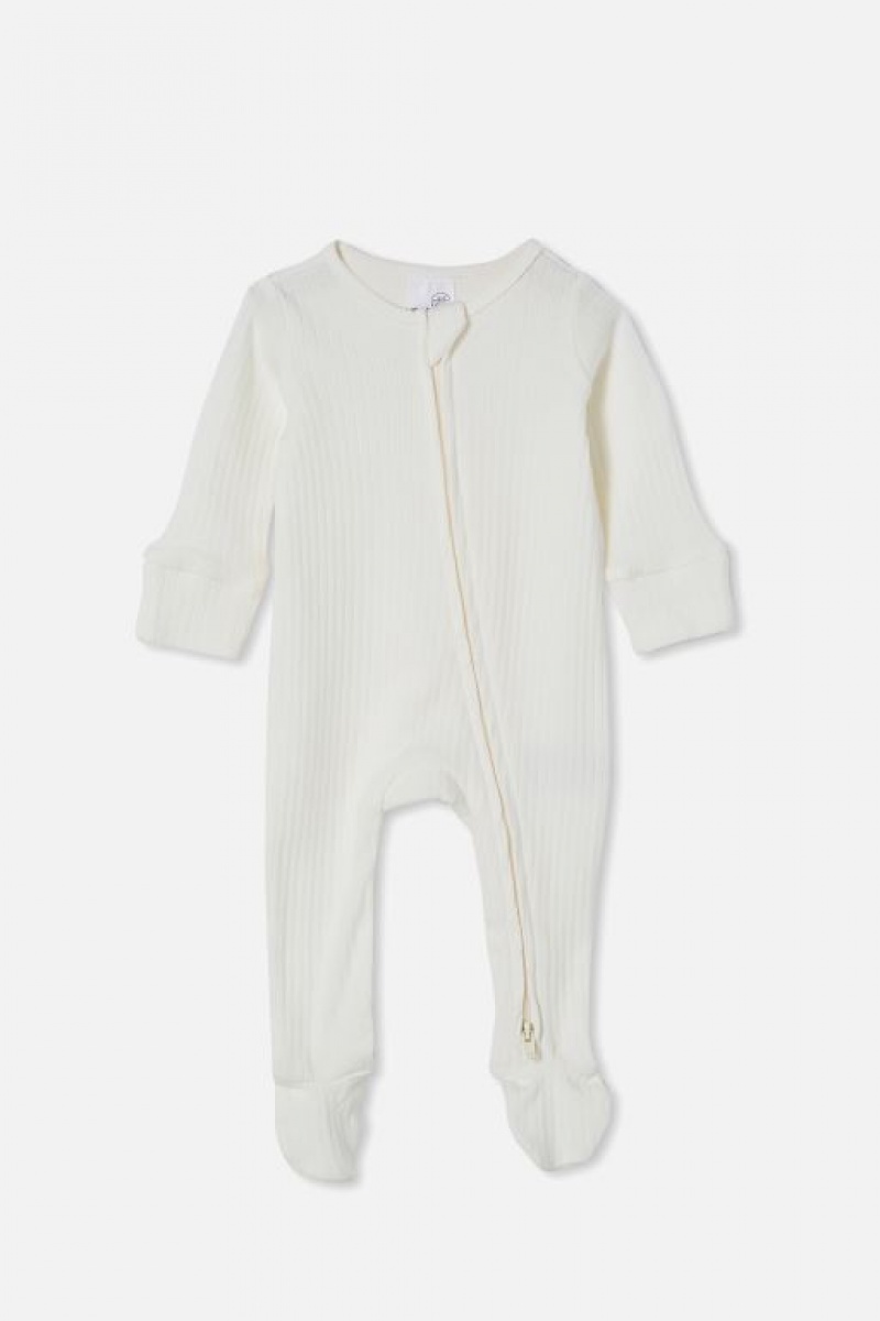 Rompers Cotton On Organic Newborn Zip Through Bebe Milk | ZPa3g24yvhv