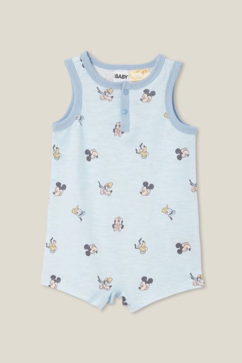 Rompers Cotton On Sid Slub Sin Manga Playsuit Bebe Azules | rvzJ8waS1mF