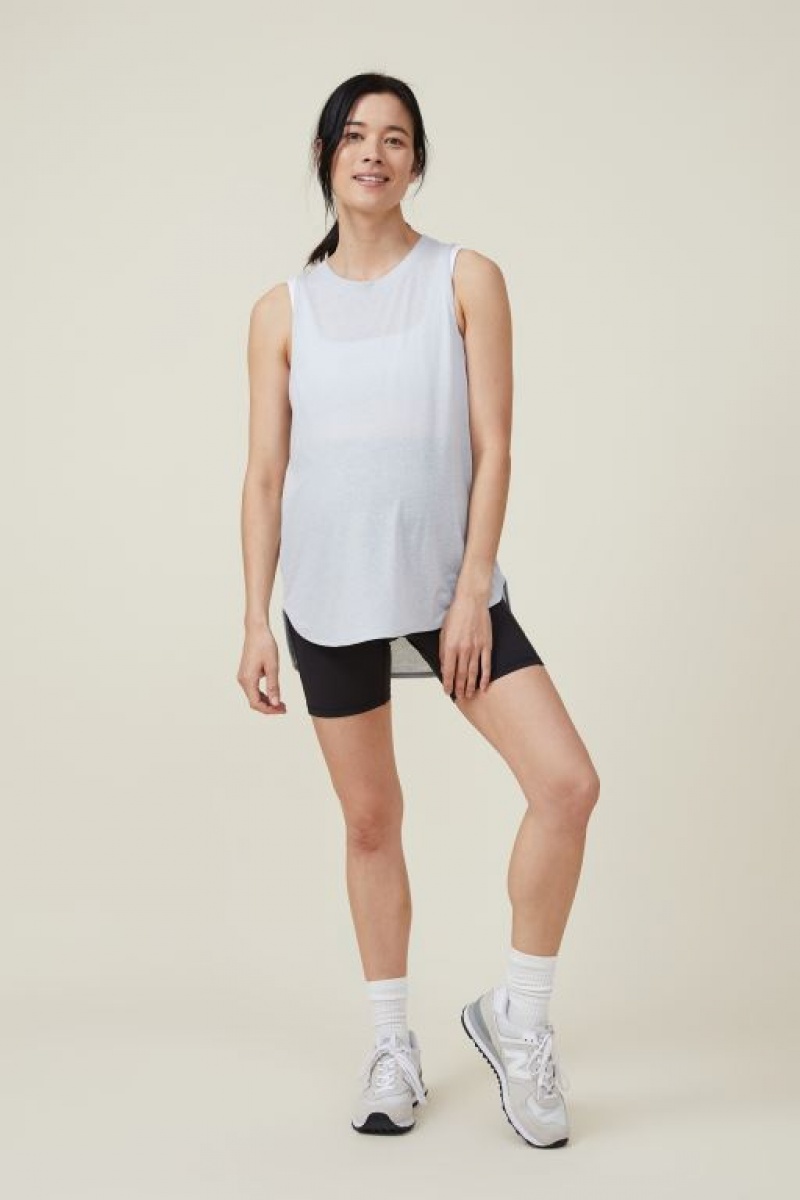 Ropa de Premamá Cotton On Active Curve Hem Tank Top Mujer Gris | eKkhMUduNAK