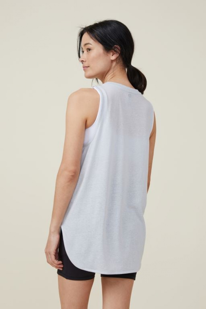 Ropa de Premamá Cotton On Active Curve Hem Tank Top Mujer Gris | eKkhMUduNAK