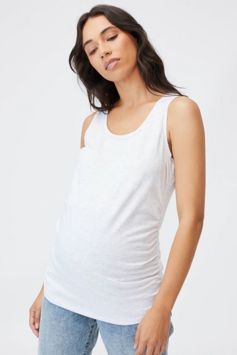 Ropa de Premamá Cotton On Everyday Gathered Side Tank Mujer Plateadas | gs9QyYqDE9E