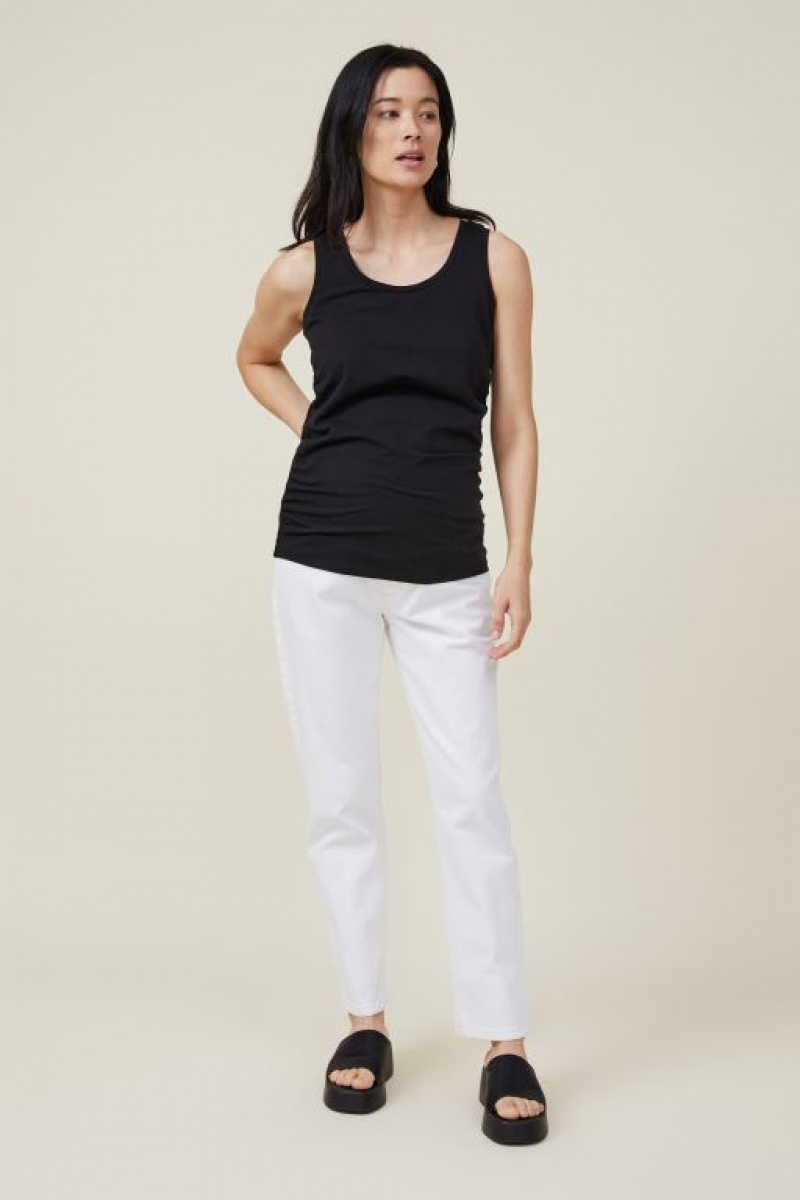 Ropa de Premamá Cotton On Everyday Gathered Side Tank Mujer Negras | 25RK0UKoezA