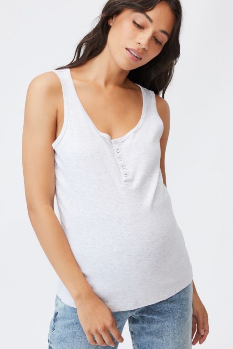 Ropa de Premamá Cotton On Henley Sin Manga Tank Mujer Plateadas | 8546aVJW4HL