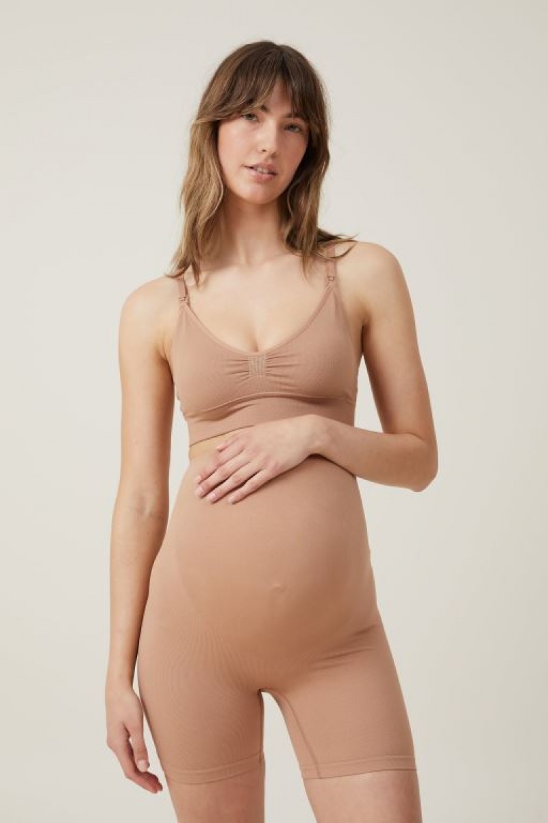 Ropa de Premamá Cotton On Seamless Sculpting Corta Mujer Maple | mFFesX8J8cL