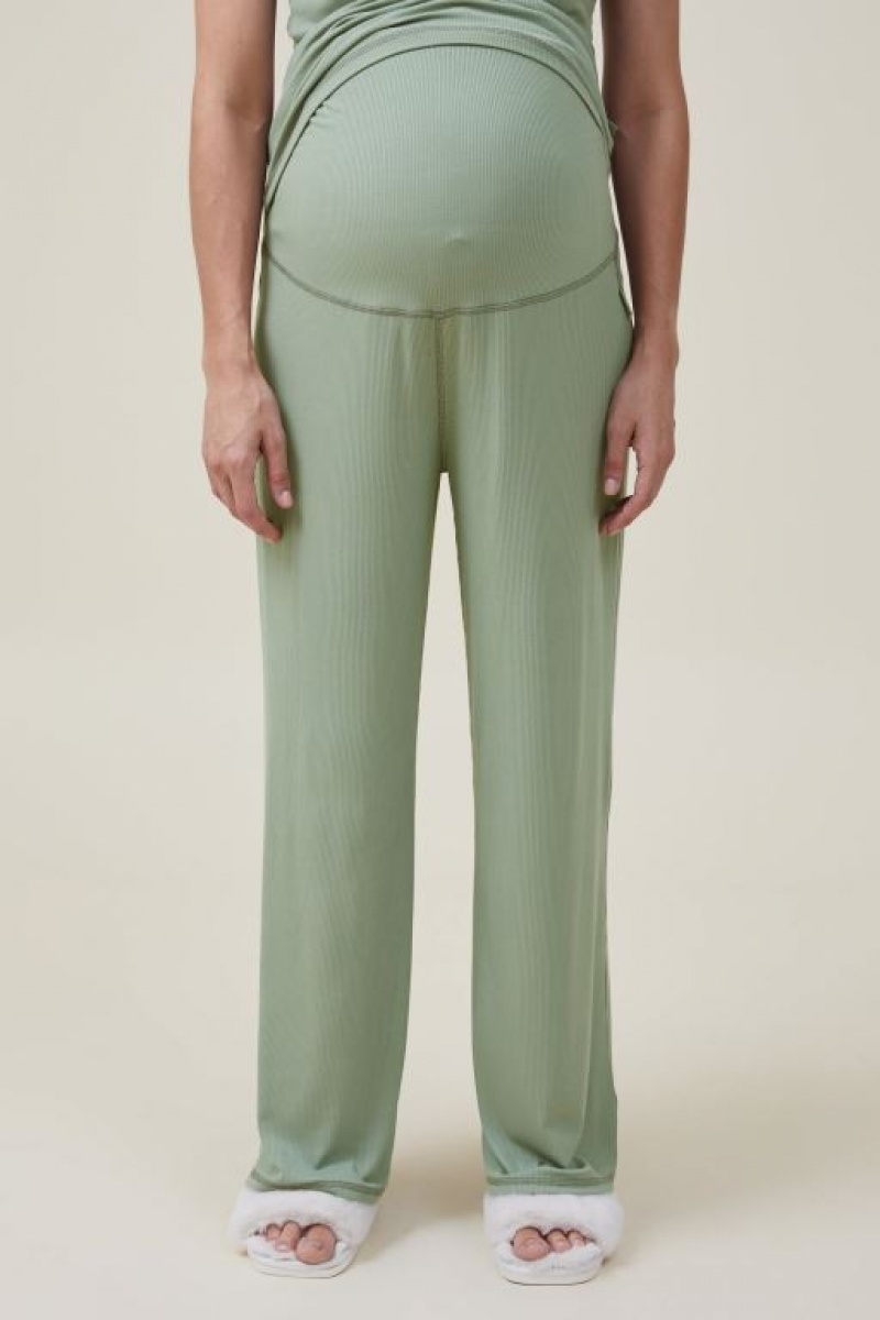 Ropa de Premamá Cotton On Sleep Recovery Anchos Leg Pant Mujer Verde | W8PApEyGbig