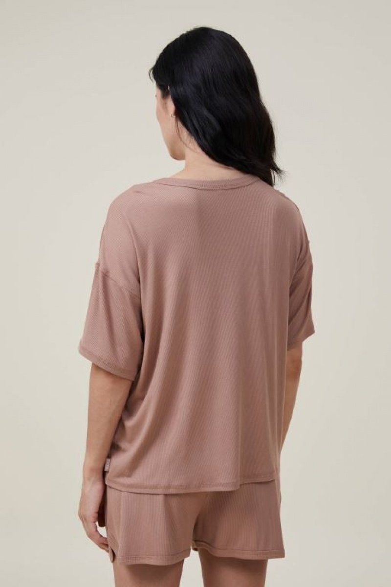 Ropa de Premamá Cotton On Sleep Recovery Relaxed Pocket Corta Mujer Cafe | zZlPKn0knmU