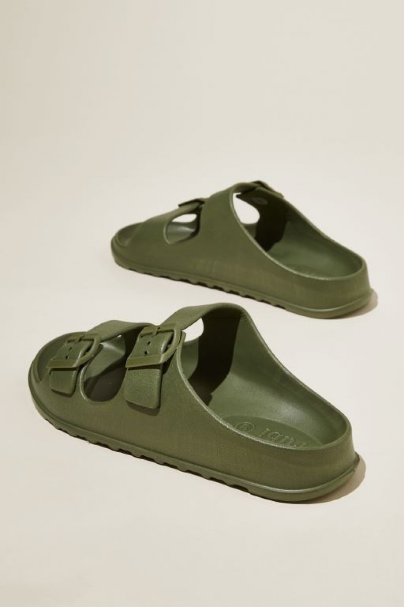 Sandalias Cotton On Bronte Double Hebilla Chanclas Mujer Verde Oliva Oscuro | UMD7IKaC9aD