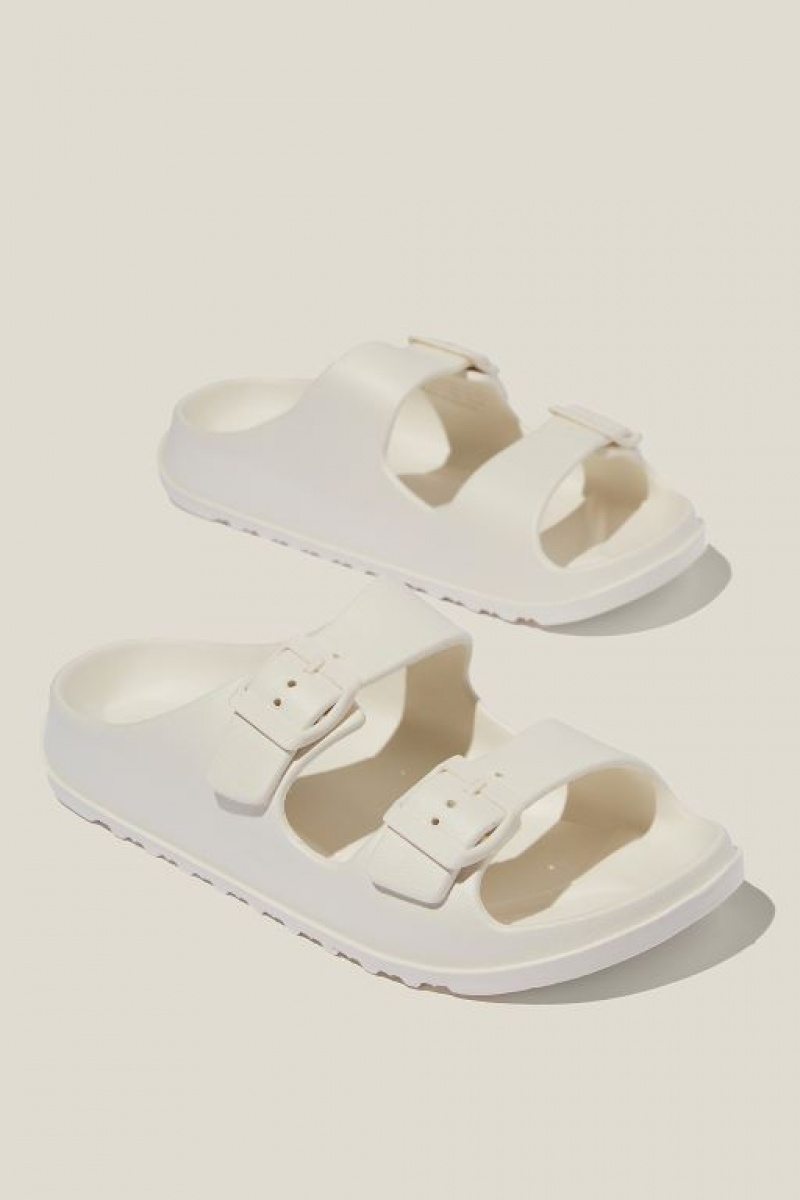 Sandalias Cotton On Bronte Double Hebilla Chanclas Mujer Blancas | WOSpbHjhMHA